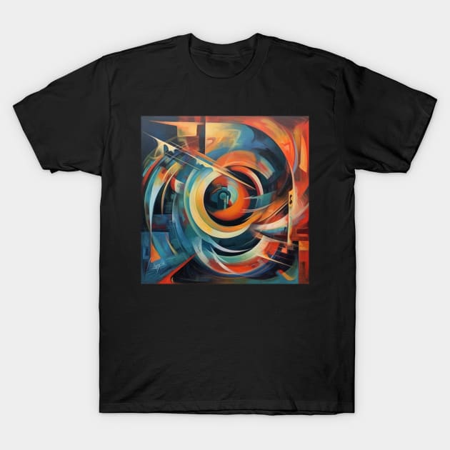 Minimalistic Geometric Patterns in an Abstract Oil Painting T-Shirt by Guntah